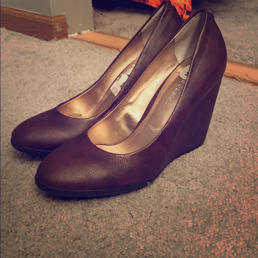 Brown Leather wedges- BCBG Generation